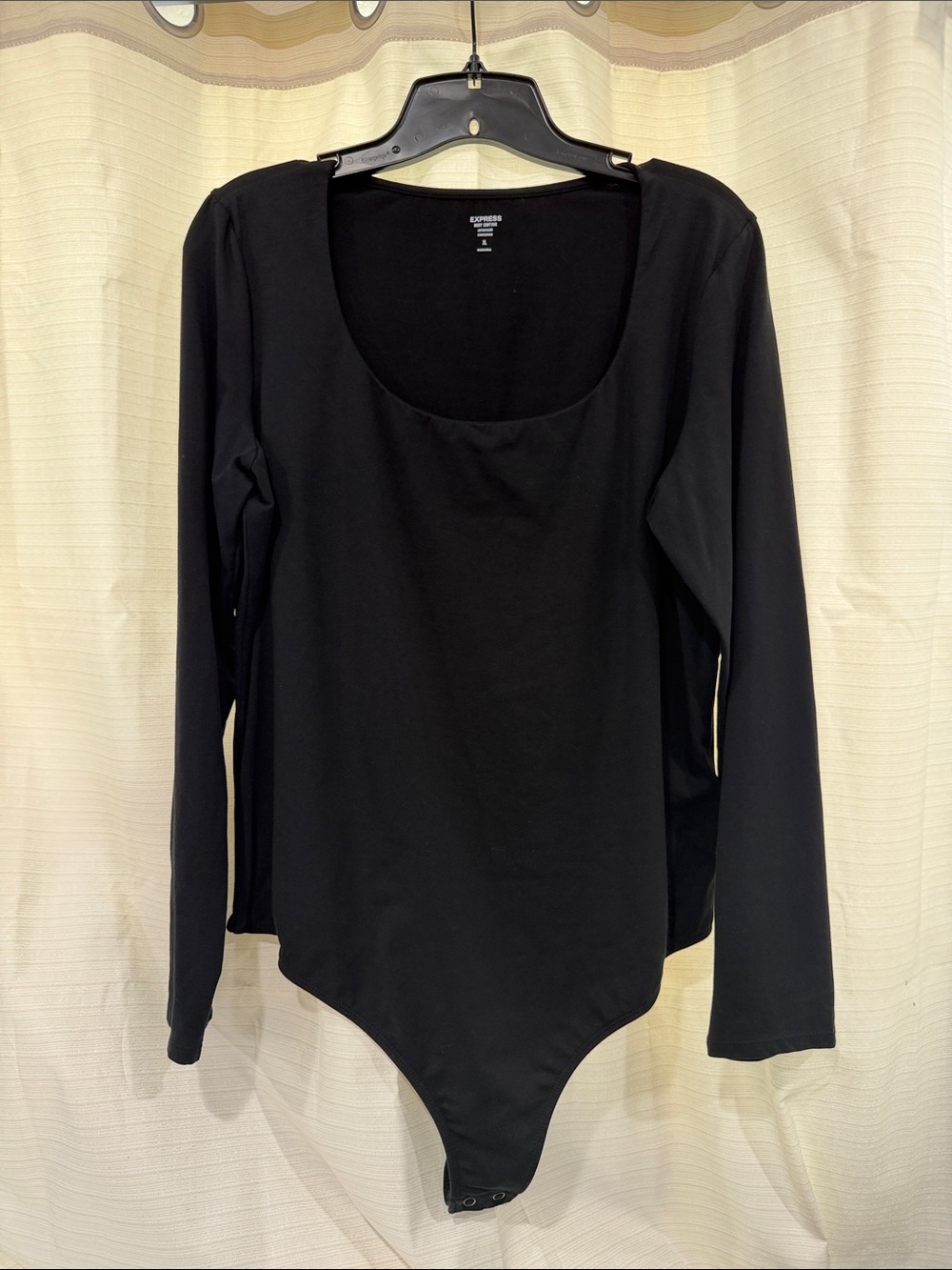 Express Black Long Sleeve Scoop Neck Bodysuit